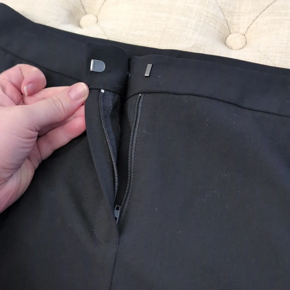Lafayette 148 Black Wool Classic Straight Leg Trouser Sz 10 - Picture 5 of 8